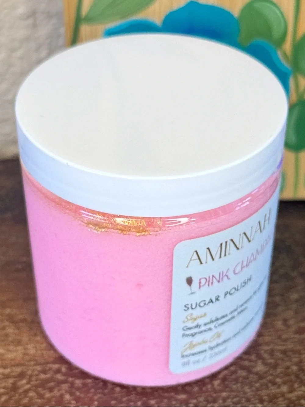 Aminnah Pink Champagne Sugar Polish, 8 fl oz